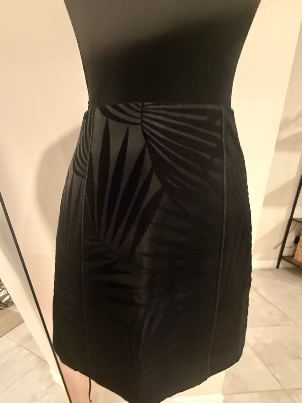Black Textured Panel Mini Skirt - Unbranded